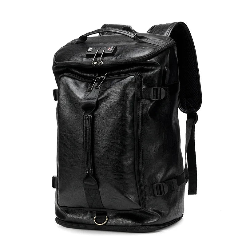 mochila anti roubo com codigo viagem preta