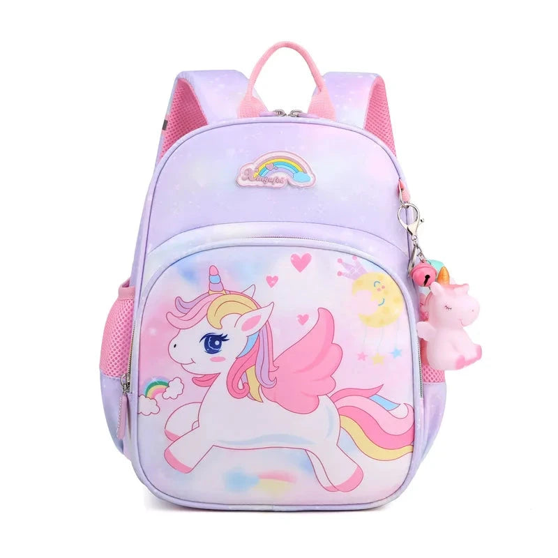 mochila crianca unicornio roxo