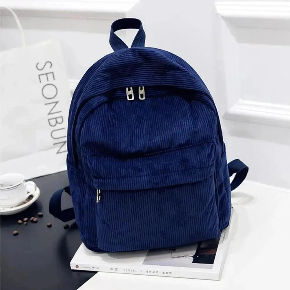 Mochila escolar de Veludo côtelé