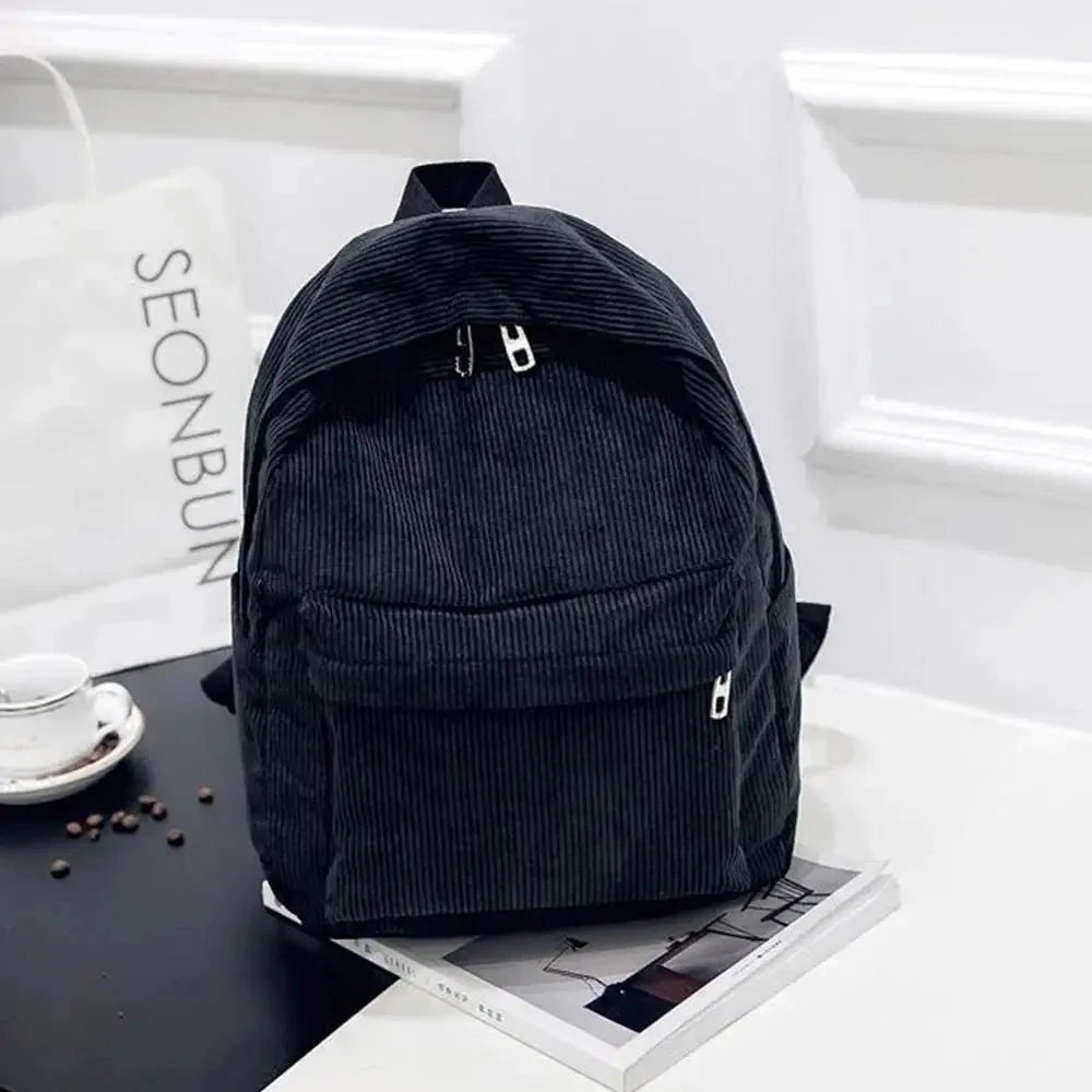Mochila de Veludo Escolar preta