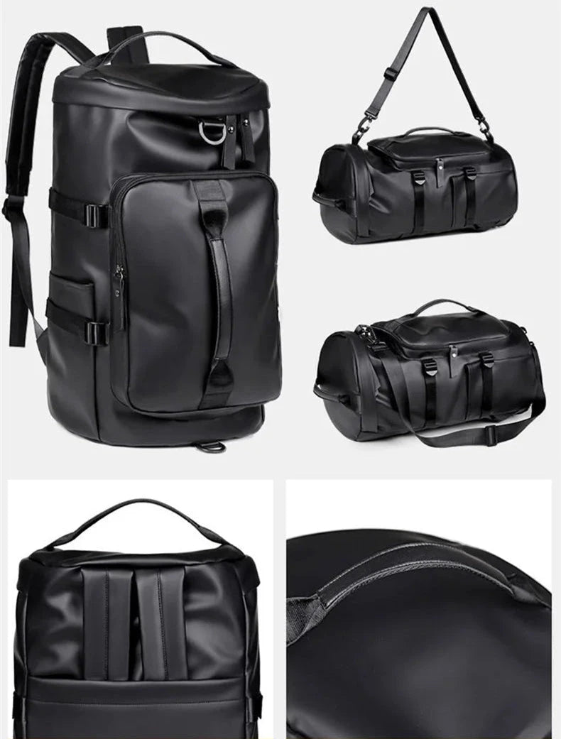 Mochila preta de Viagem Impermeavel