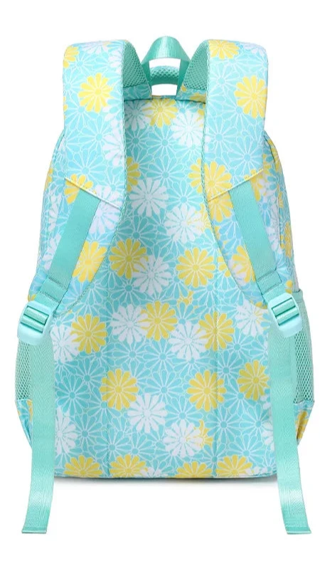 Mochila Escolar Estojo e Lancheira com Flores menina