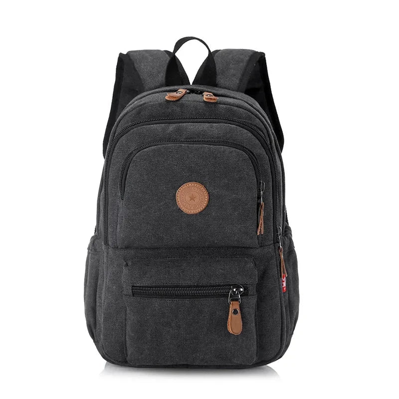 mochila vintage lona escola
