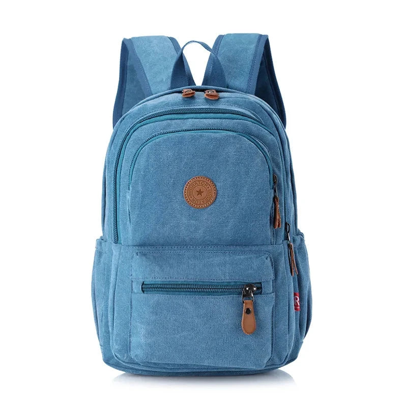 mochila vintage escola em lona