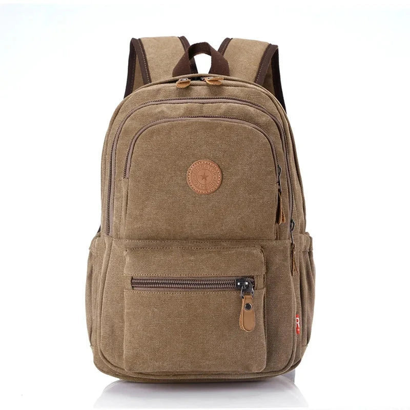 mochila lona vintage escola