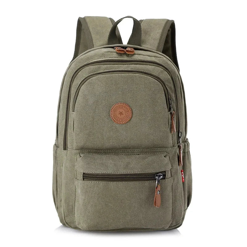 mochila vintage escola lona