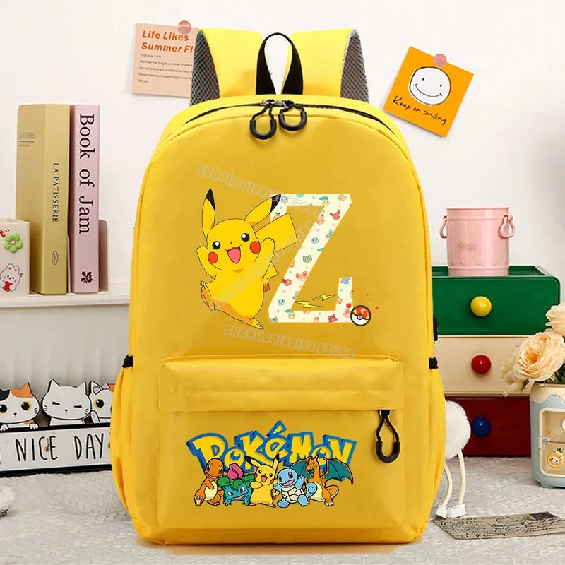 Mochila Pikachu Personalizadaletra inicial  Pokémon Escolar