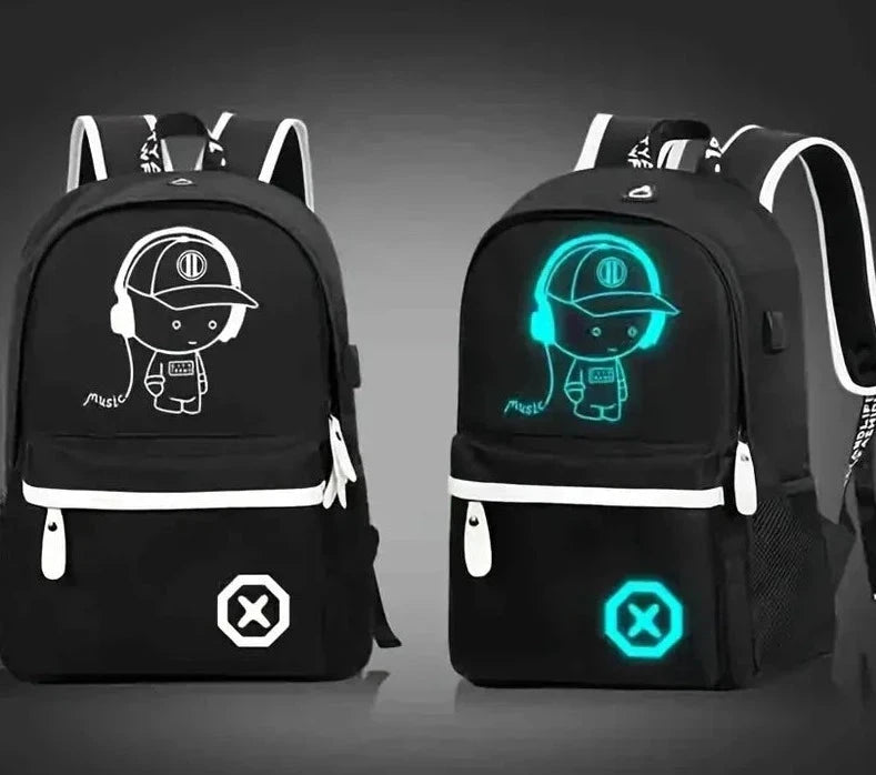 mochilas escolares rapaz luminosa