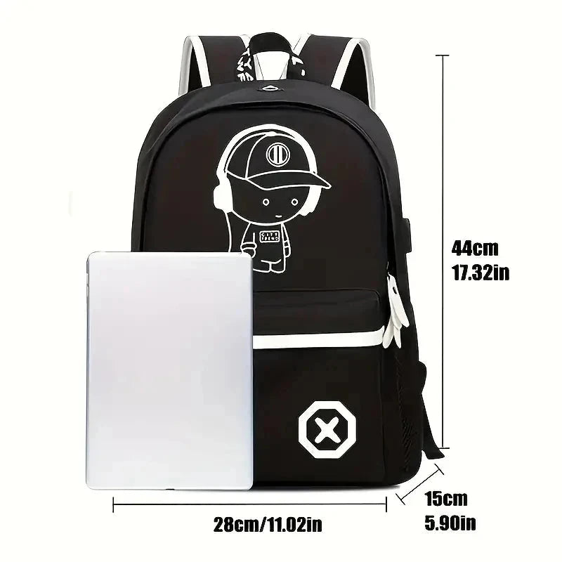 mochila escolar rapaz luminosa escola