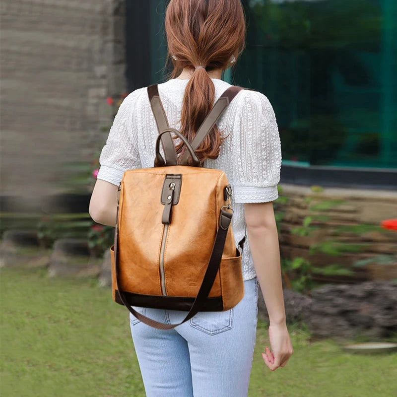 mochila feminina vintage antiroubo