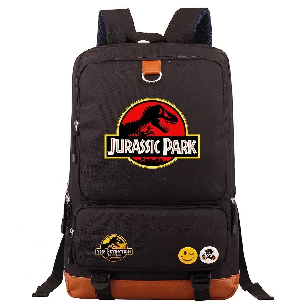mochila jurassic park escolar preto