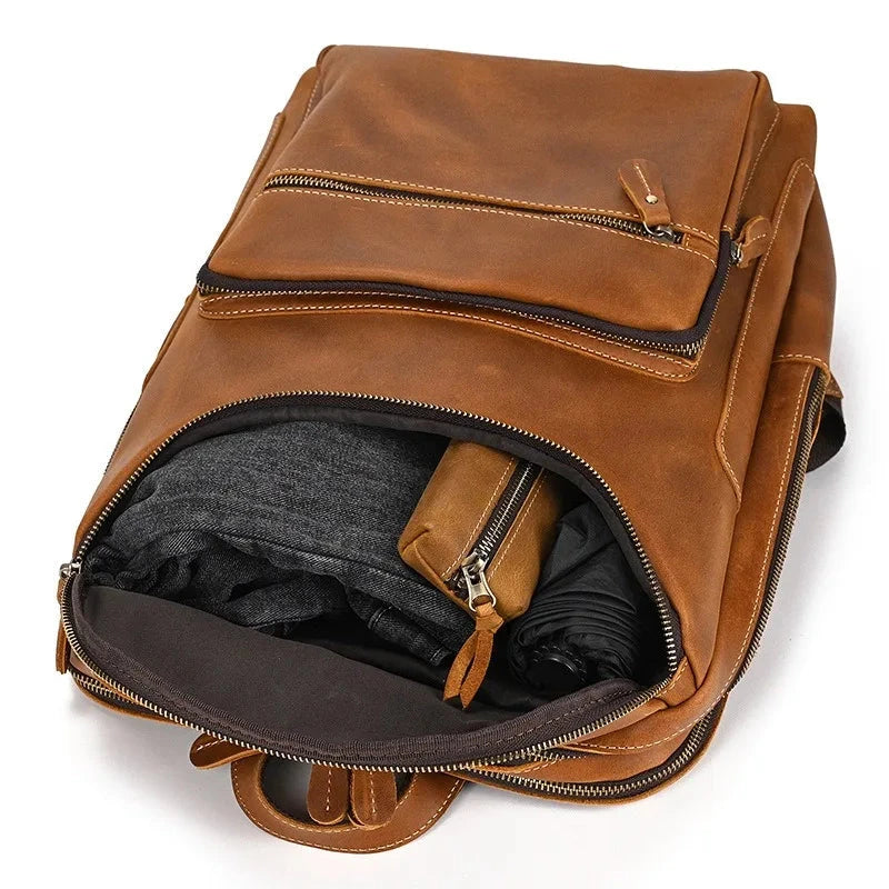 mochila de pele vintage executiva