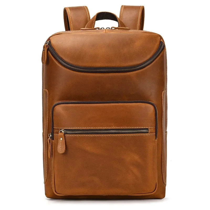 mochila vintage pele executiva