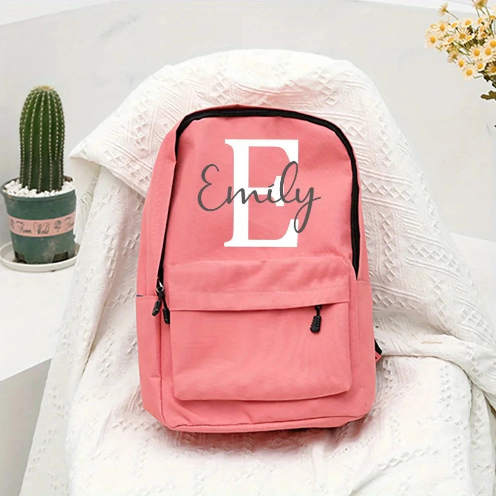 Mochila Personalizada com Nome Rosa