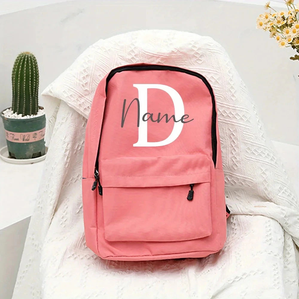 Mochila escola Personalizada com Nome Rosa