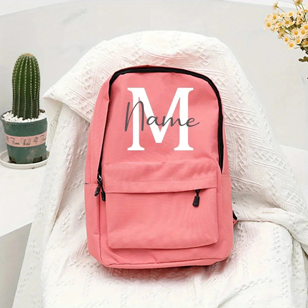 Mochila Personalizada com Nome Rosa feminina