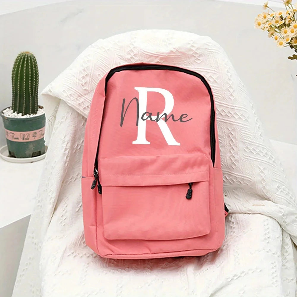 Mochila com Nome Personalizada Rosa 2 ciclo