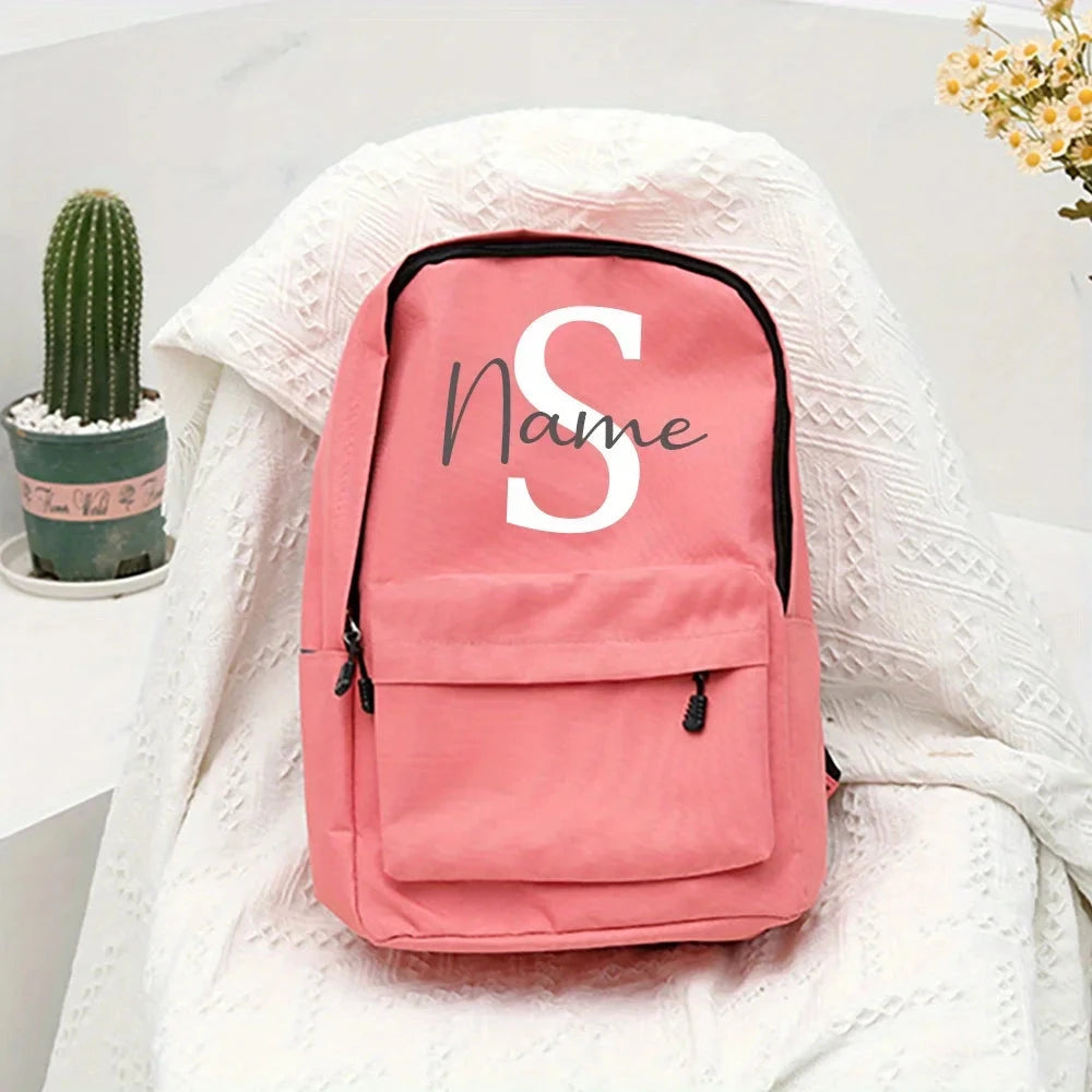 Mochila com Nome Personalizada Rosa