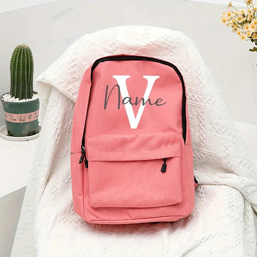Mochila com Nome Personalizada Rosa ciclo