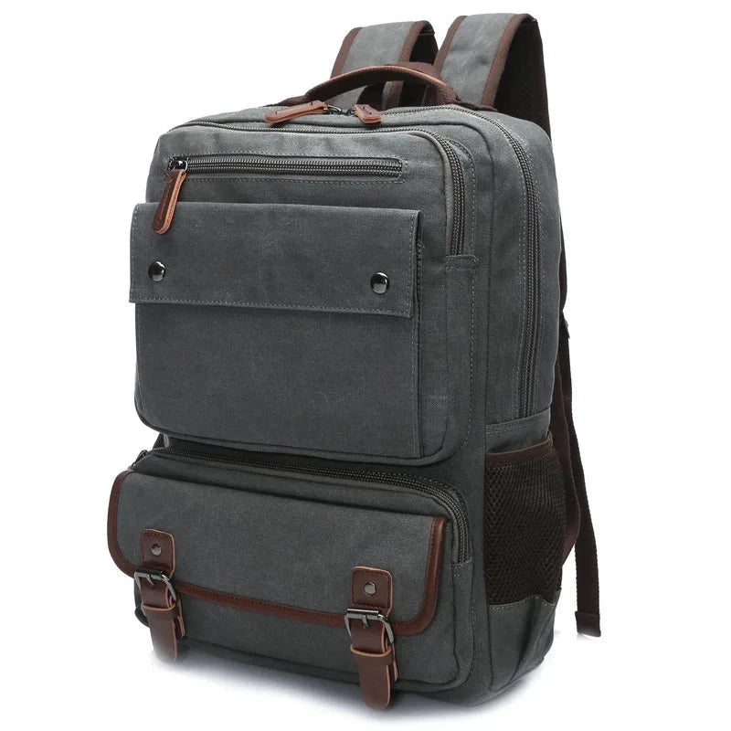 mochila retro de lona para homem
