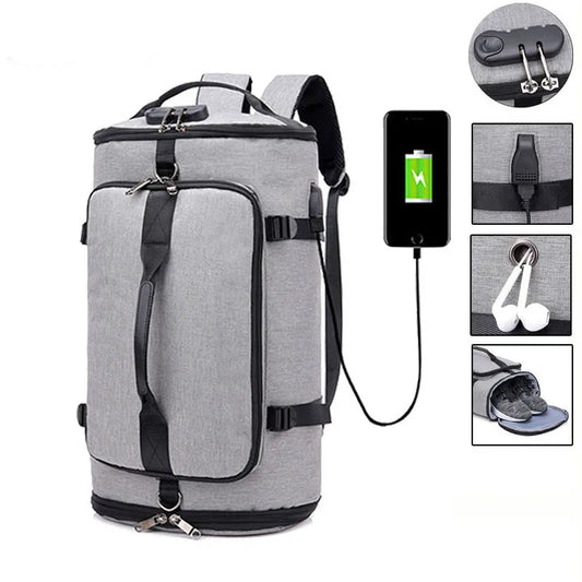 Mochila Anti-Roubo Viagem com USB