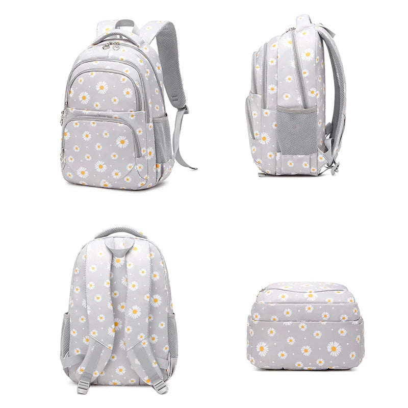 Mochila Estojo e Lancheira Infantil com Flores