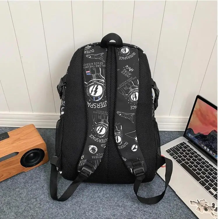 mochila escolar rapaz astronauta 