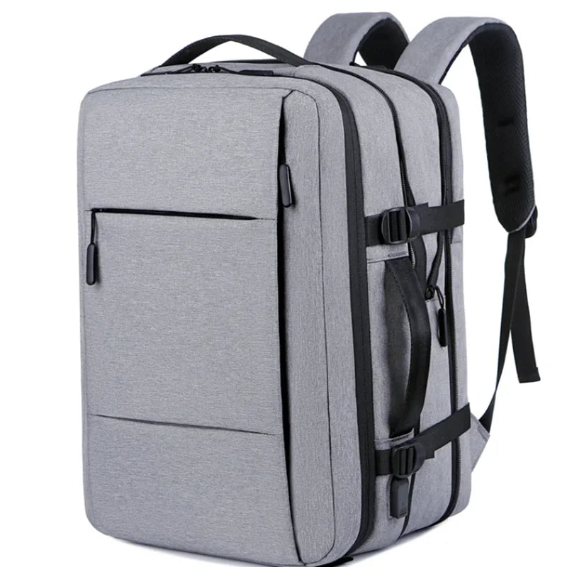 mochila para viagem cabine masculina cinza