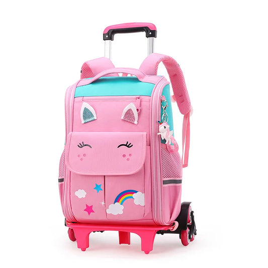 mochila com rodinhas unicornio escolar