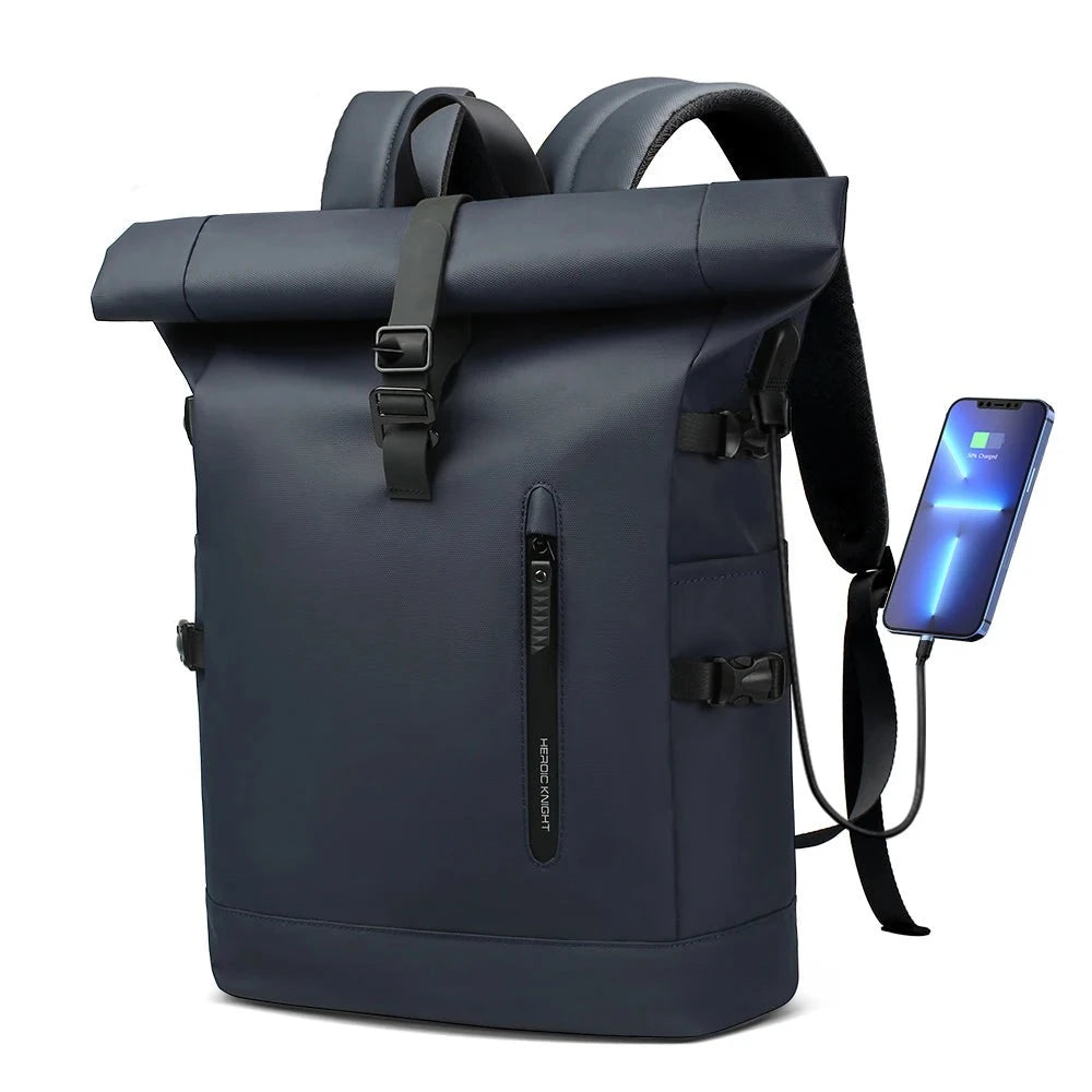 mochila roll top impermeavel usb