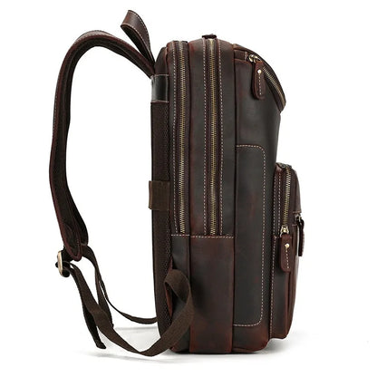 mochila vintage pele executiva masculina