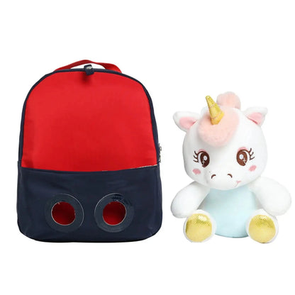 mochila pré escolar unicornio peluche