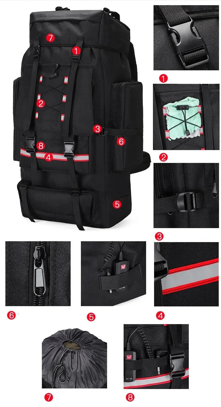 mochila viagem grande capacidade 130L homem