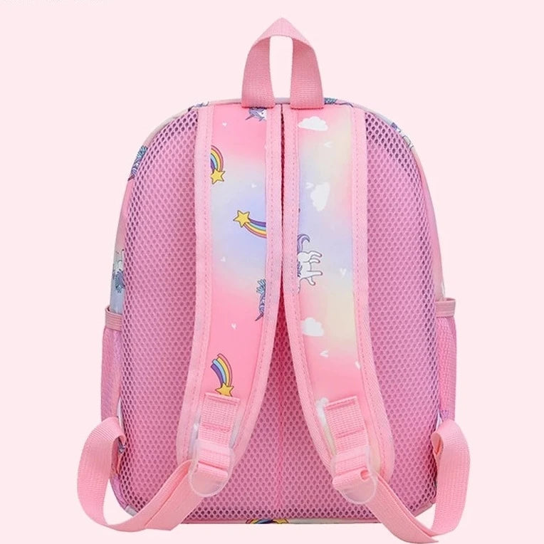 mochila de unicornio escolar rosa