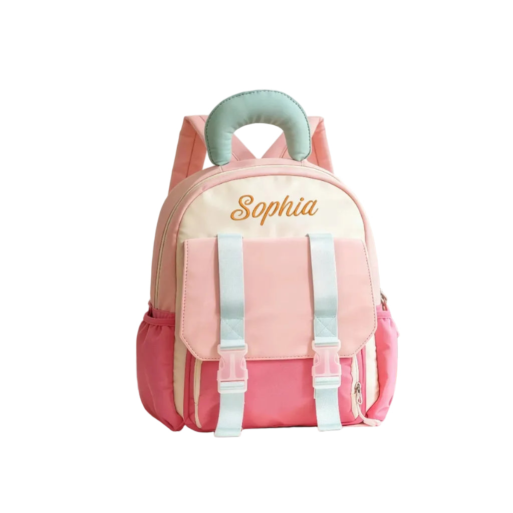 Mochila Menina Pré-Escolar Personalizada com Nome Bordado 