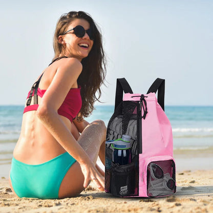 mochila de praia com rede feminina