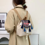 mini mochila com franjas boho senhora