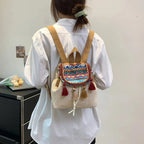 mini mochila feminina com franjas boho