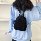 mini mochilas de veludo feminina