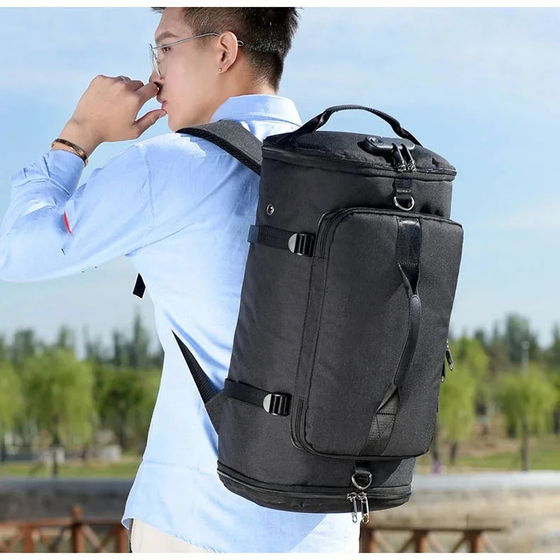 Mochila Anti-Roubo Viagem com USB preta homem