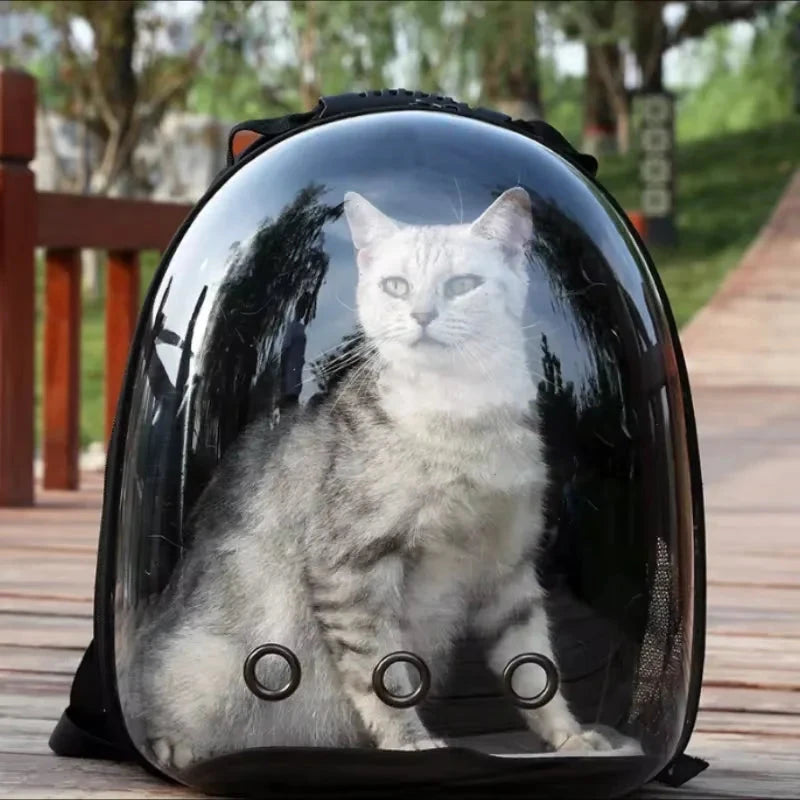 Mochila Astronauta para Gato Preta
