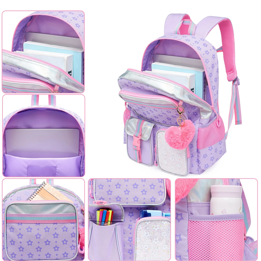 Mochila com Estrelas Menina Escola