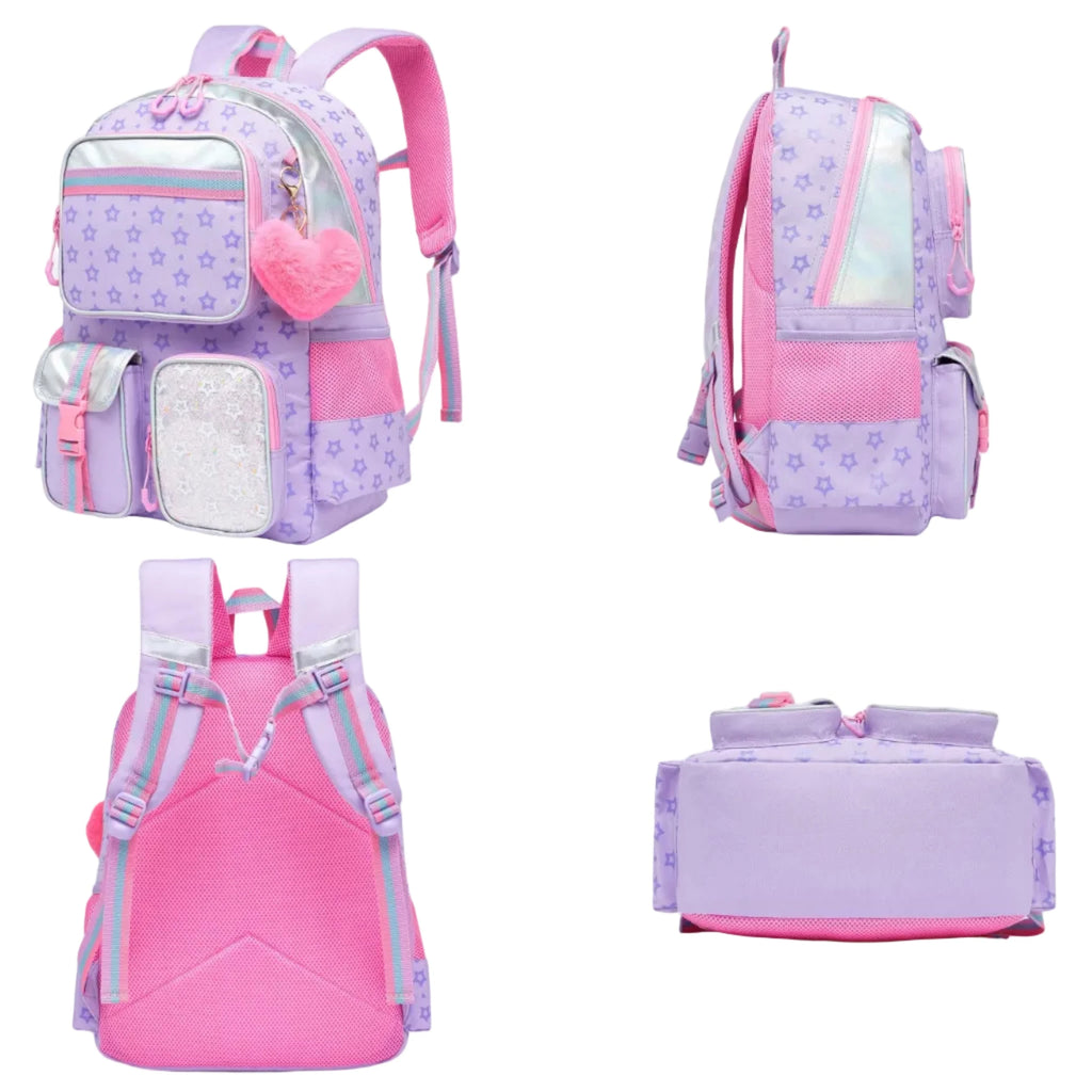 Mochila com Estrelas para Menina Escolar