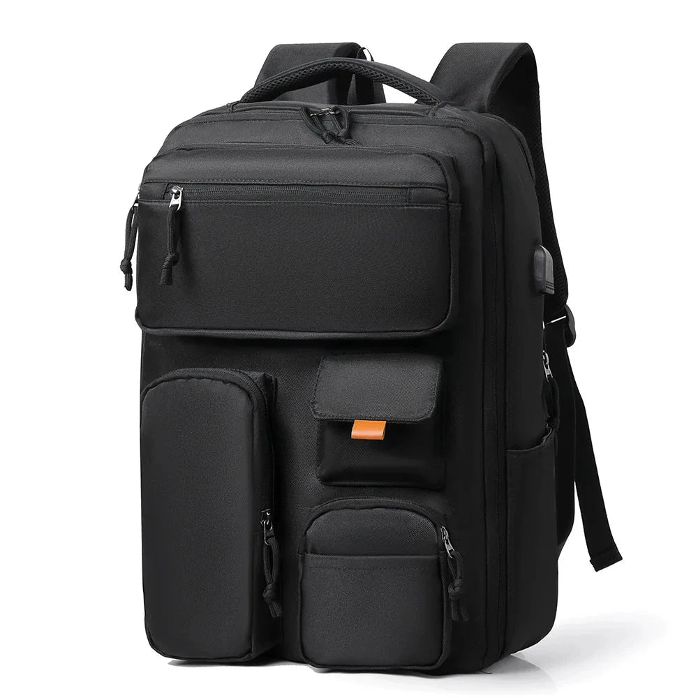 Mochila com Muitos Bolsos Preta