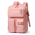 Mochila com Muitos Bolsos Rosa