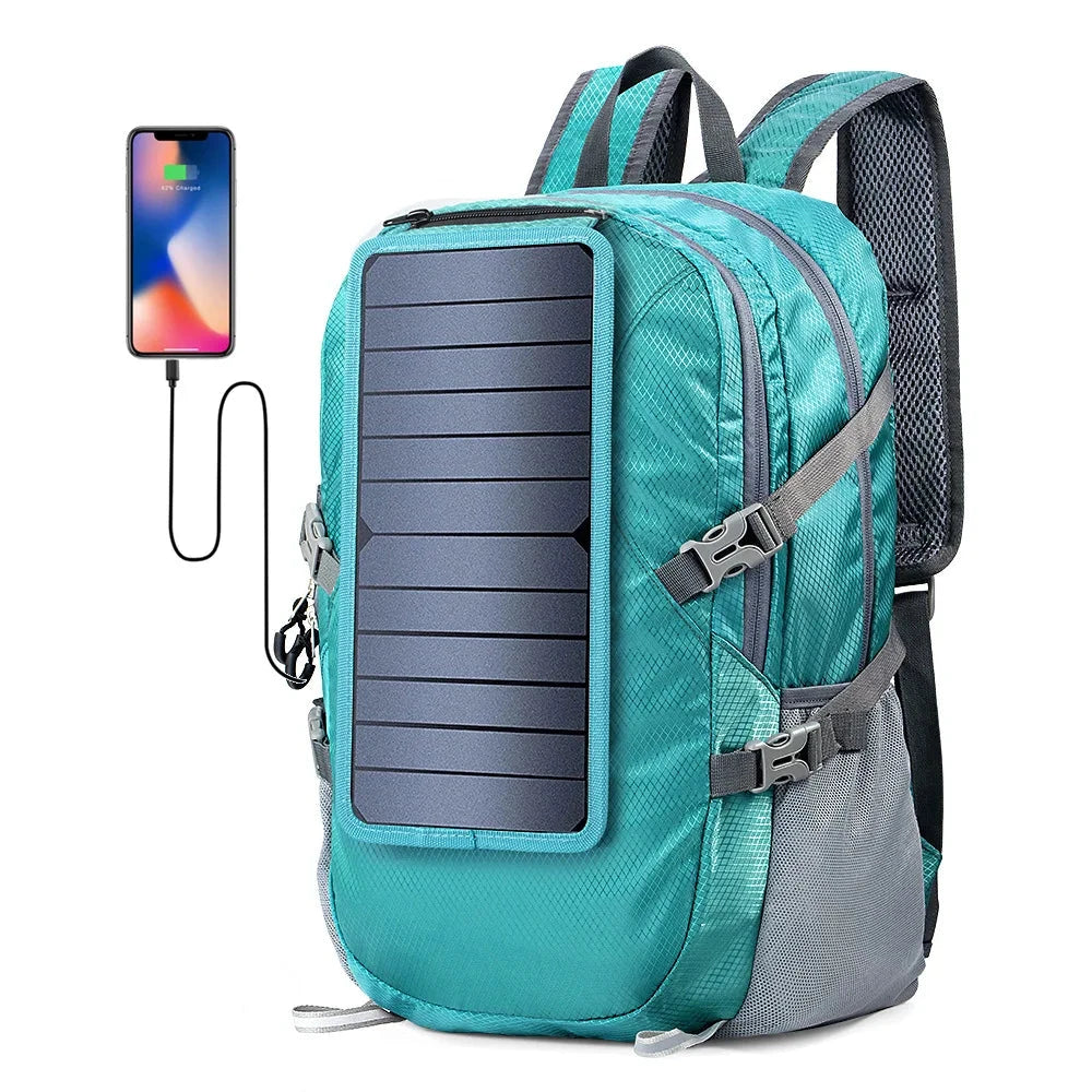 Mochila com Painel Solar ar livre