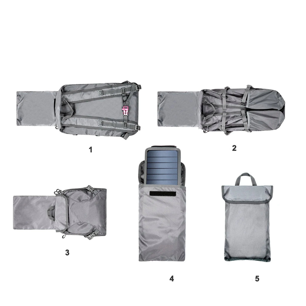 Mochila dobravel com Painel Solar
