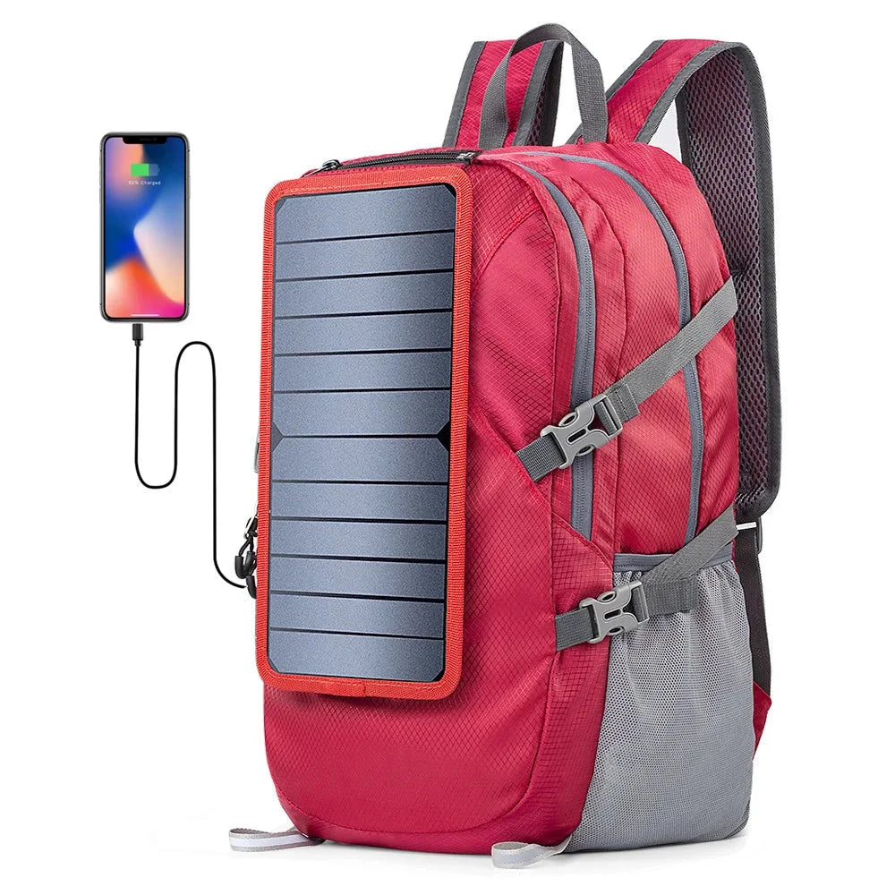 Mochila com porta ubs e Painel Solar