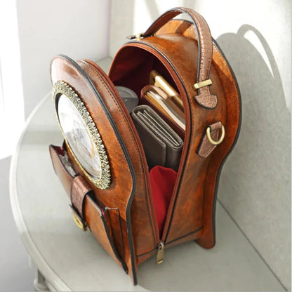 mochila com relogio feminina vintage senhora