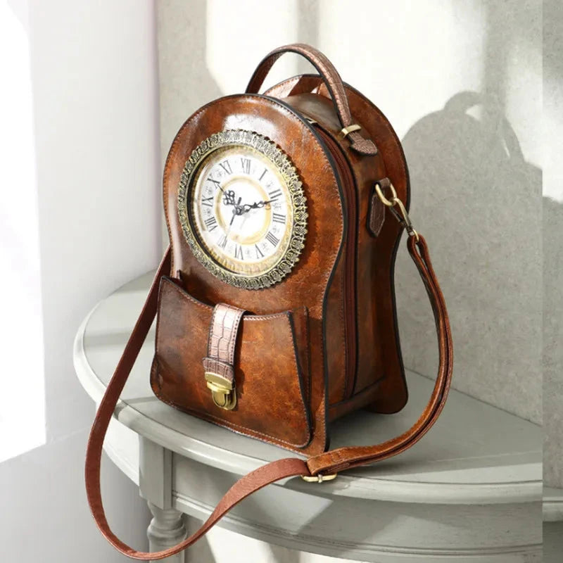 mochila com relogio feminina retro vintage